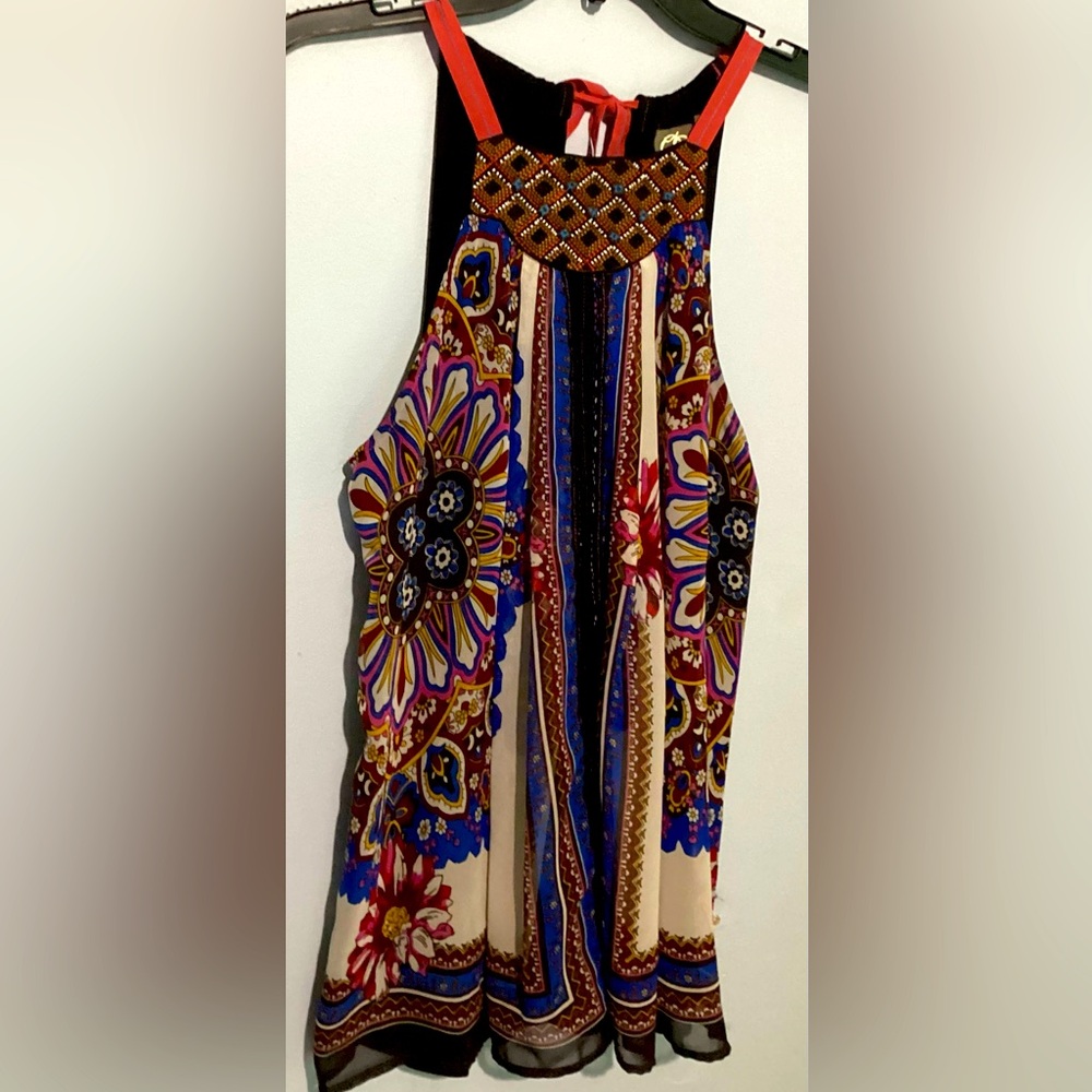 Anthropologie one September Beaded Nala Tank Women’s size Small